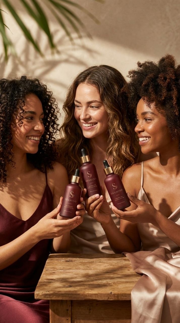 Women loving their hair with SHAMISO