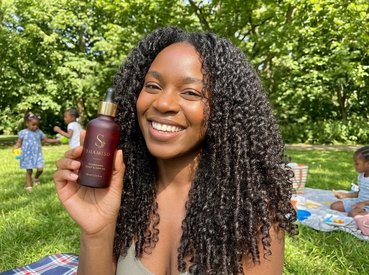 Happy SHAMISO customer in the park